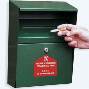 Green Wall Mounted Steel Cigarette Bin - Each