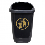 Eco Black Wall or Post Mounted Litter Bin 50ltr - Each