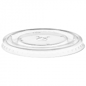 Recyclable Clear Flat Lid (9oz) Smoothie Cup w/ Straw Slot - Case of 2000