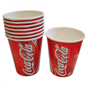 Printed Waxed Paper (16oz) Coca-Cola Drink Cups - Case of 1000