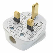 13Amp Fused White Plug Tops 240V - Pack of 10