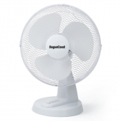 30cm (12inch) SupaCool White Oscillating Desk Fan - Each