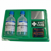Eye Wash Station Complete with 2x Sterile Eye Wash Bottles