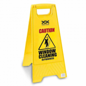 Plastic Folding 'Window Cleaning' Caution Sign - Each