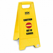 Plastic Folding 'Out Of Service' Caution Sign - Each