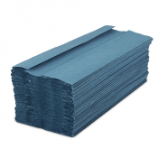 Blue 1ply Z-Fold Paper Hand Towels (246mm x 240mm) - Case of 2856