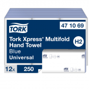 Tork (471069) Xpress H2 1ply Blue Z-Fold Paper Hand Towels - Case of 3000