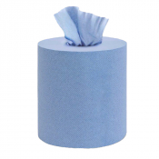 Blue 40m 2ply Embossed Centrefeed Rolls (16.6cm) - Case of 6