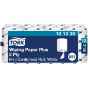 Tork (101230) 2ply White Wiping Paper Centrefeed Rolls - Case of 12