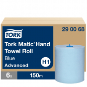 Tork Matic (290068) Advanced Blue Hand Towel Rolls (150m) - Case of 6