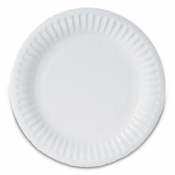1* Uncoated Disposable 22cm Paper Plates - Case of 1000