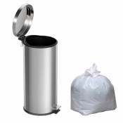 Heavy Duty White Pedal Bin Liners - Pack of 100
