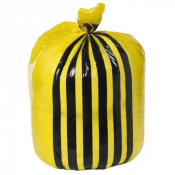 80ltr 10kg Yellow Tiger Stripe UN Clinical Waste Bags (380x737x850mm) - Case of 400