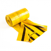 30ltr Yellow Tiger Stripe Clinical Waste Bags (220x432x635mm) - Case of 500