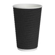 Black (12oz) Triple-Wall Ripple Cups - Case of 500