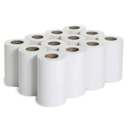 White 120m 1ply Mini Centrefeed Rolls (17.5cm) - Case of 12