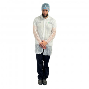 White Velcro Visitor Coats - Case of 50