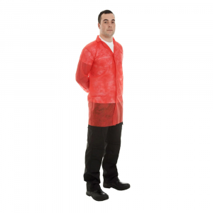 Special Red Velcro Fastening Visitor Coats - Case of 50