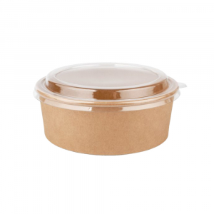 Small Kraft Salad Bowls & Lids - Case of 300