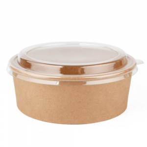 Large Kraft Salad Bowls & Lids - Case of 300