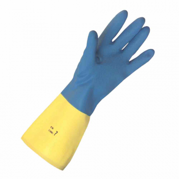 Blue | Yellow Heaveaprene Rubber Gloves - Pair