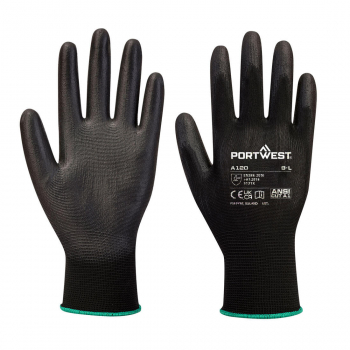 Portwest A120 Black PU Palm General Purpose Work Gloves