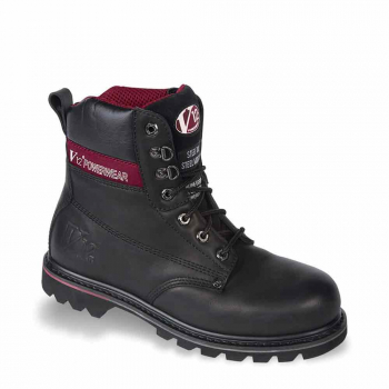V12 Boulder Black Hide Derby Safety Boot - Size 4-16