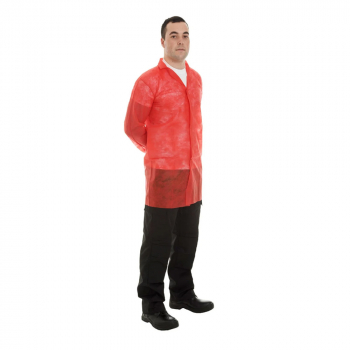Special Red Velcro Fastening Visitor Coats - Case of 50
