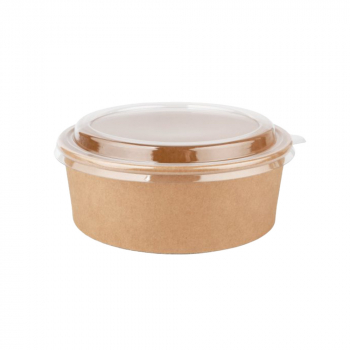 Small Kraft Salad Bowls & Lids - Case of 300
