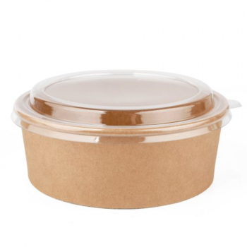 Medium Kraft Salad Bowls & Lids - Case of 300