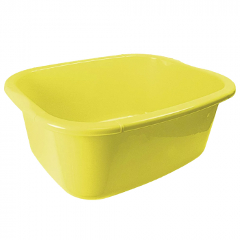Mild Yellow Rectangular Plastic (11ltr) Washing Up Bowl - Each