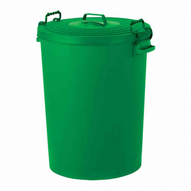 Green Colour Coded Plastic Dustbin with Lid (110ltr) - Each