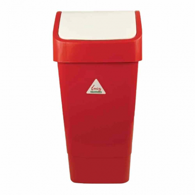 Lucy Red Colour Coded Swing Top Bin (50ltr) - Each