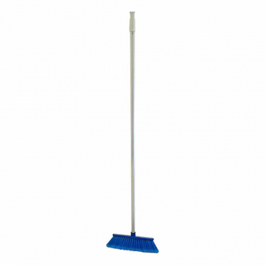 Blue Deluxe Soft Bristle Plastic Brush & Handle (30cm / 12") - Each