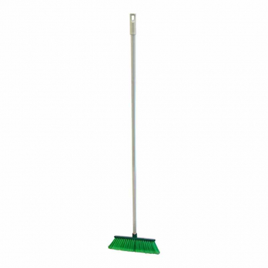 Green Deluxe Soft Bristle Plastic Brush & Handle (30cm / 12") - Each
