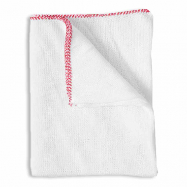 Red Trim Bleached Dishcloth (18"x10") - Pack of 20