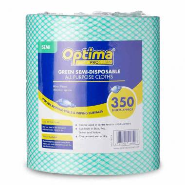 Green All Purpose J-Cloth Roll - 350 Sheets per Roll