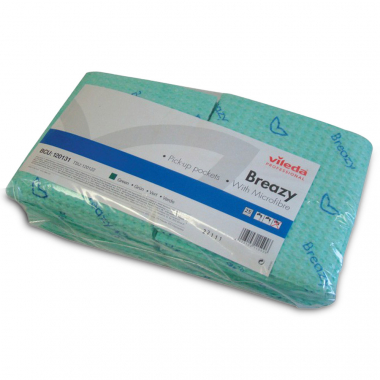Green Vileda Professional Breazy Semi-Disposbale Cleaning Cloths - Pack of 25
